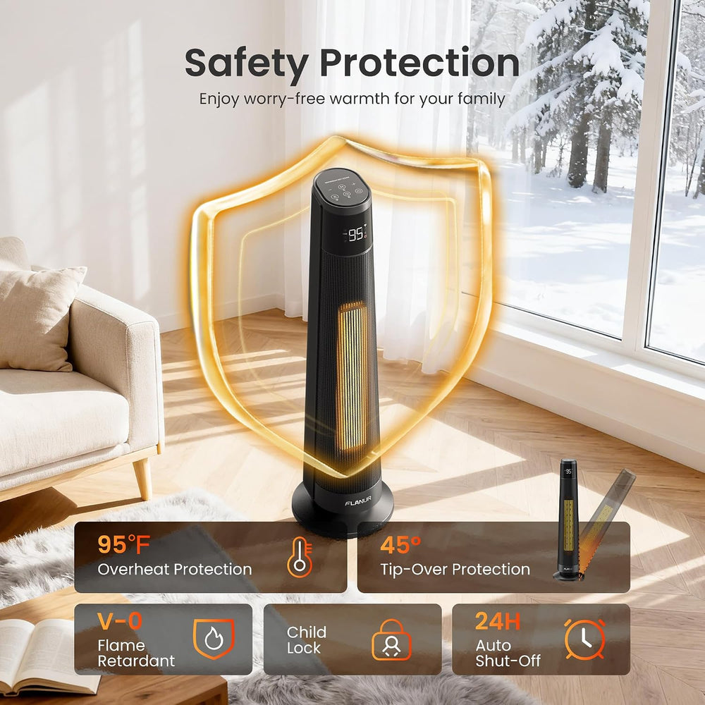 FLANUR 1500W Space Heaters for Indoor Use Large Room, WIFI Electric Heater wi...