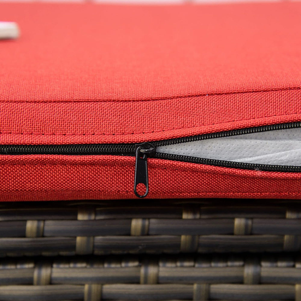 Outsunny 29 Gallon Patio Wicker Storage Bench Outdoor PE Rattan Red