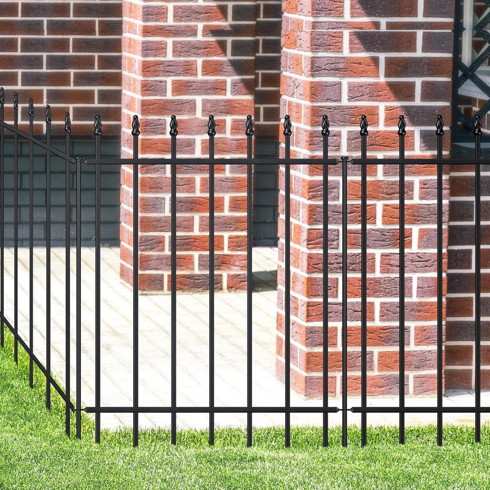 Decorative Metal Garden Fence 30" x 16', Outdoor Fence Border with S...