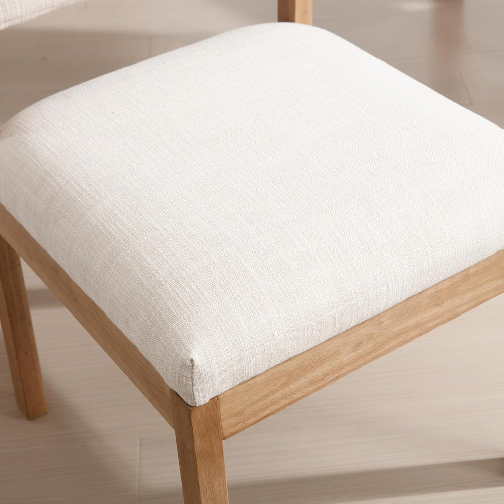 RIVOVA Linen Dining Chairs Set of 6, Comfortable Upholstered Kitchen Chairs w...