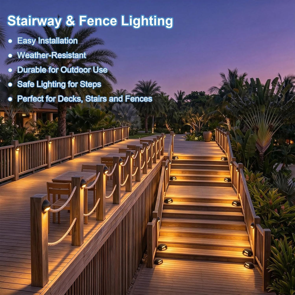3W Outdoor Deck Lights, 3000K LED Landscape Step Lights, 4-Pack