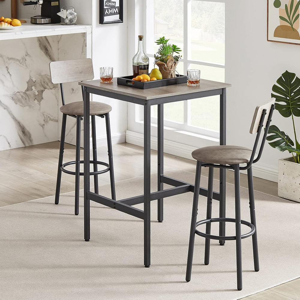 CALABASH 3-Piece Bar Table and Chairs Set for Small Space, Bar Set with Squar...