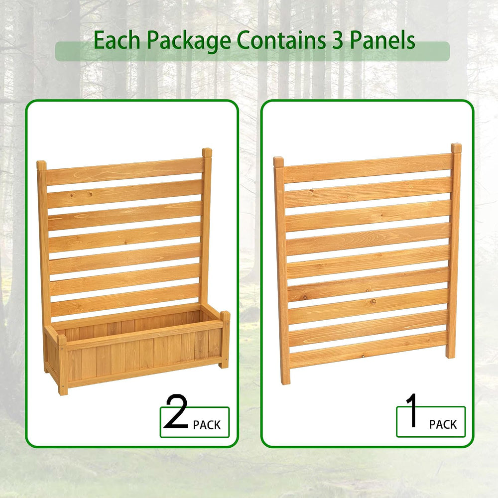 GDLF Air Conditioner Fence, Outdoor Wood AC Unit Privacy Screen, 3-Panel