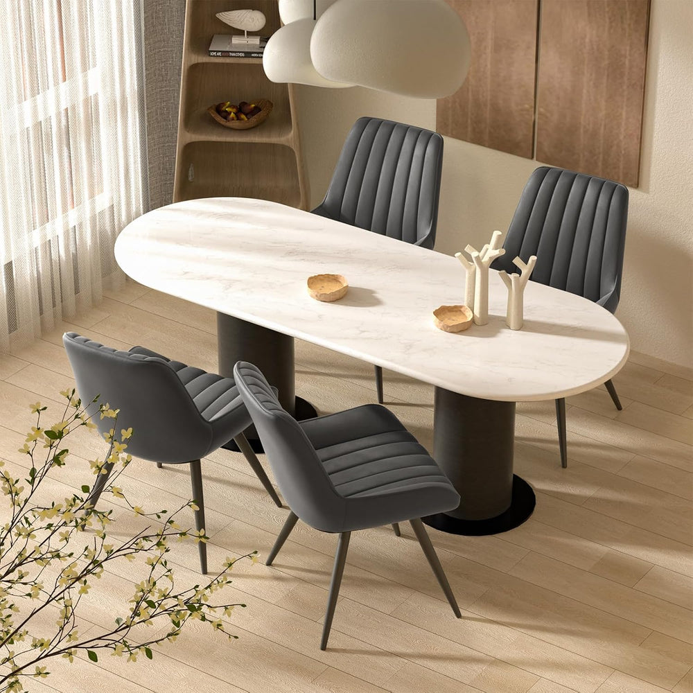 Nalupatio Modern Dining Chairs Set of 4, Comfy Dining Room Chairs with Thick ...