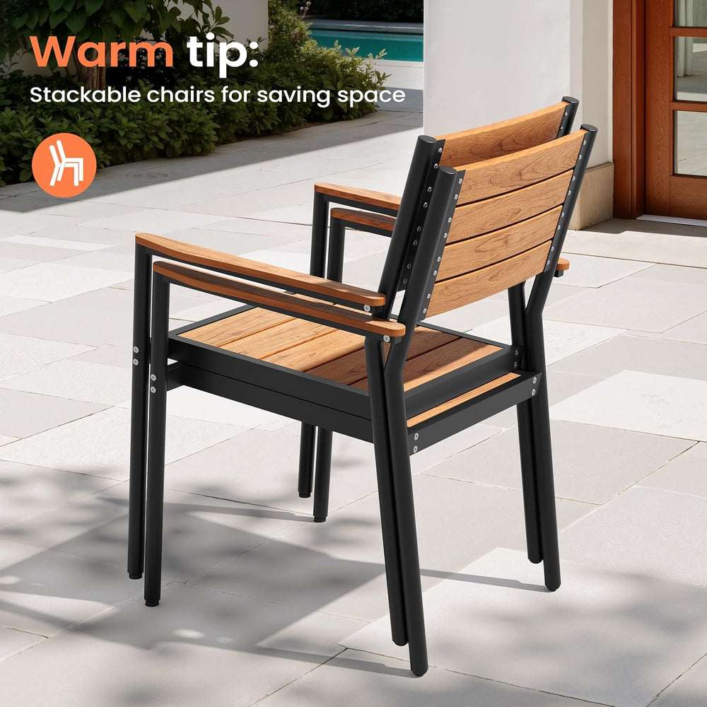 Pellebant Stackable Outdoor Patio Dining Chairs Set of 4