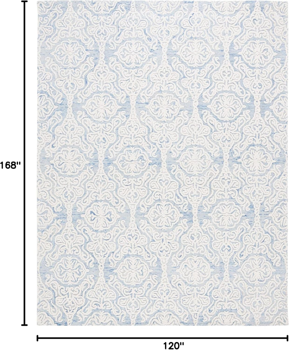SAFAVIEH Blossom Collection Area Rug - 10' x 14', Blue & Ivory, H...