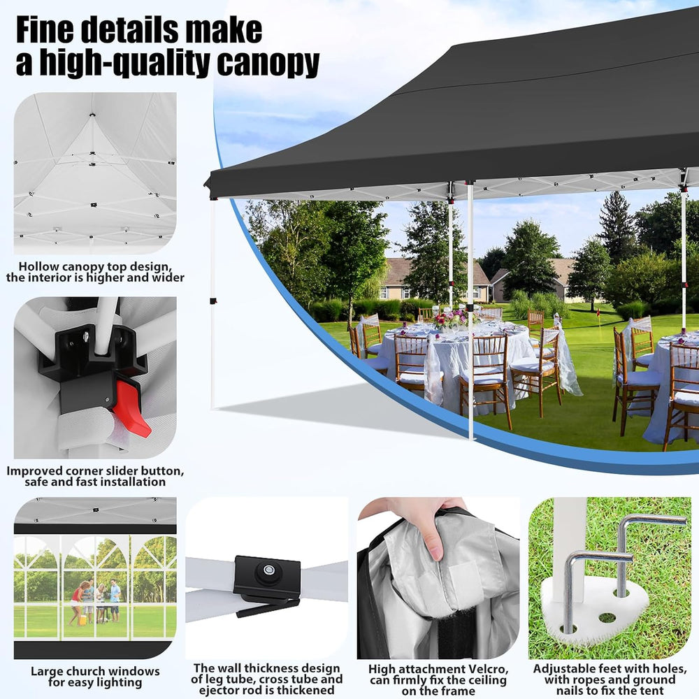COBIZI 10x20 Pop Up Canopy Tent with Sidewalls, Waterproof Commercial Outdoor...