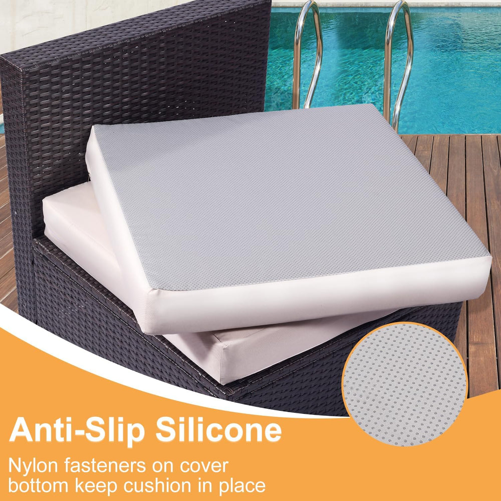 9 Piece Outdoor Patio Cushion Covers Replacement, Beige