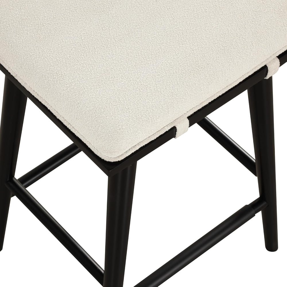 Nathan James Barker Counter Height Solid Wood Barstool with Upholstered Cushi...
