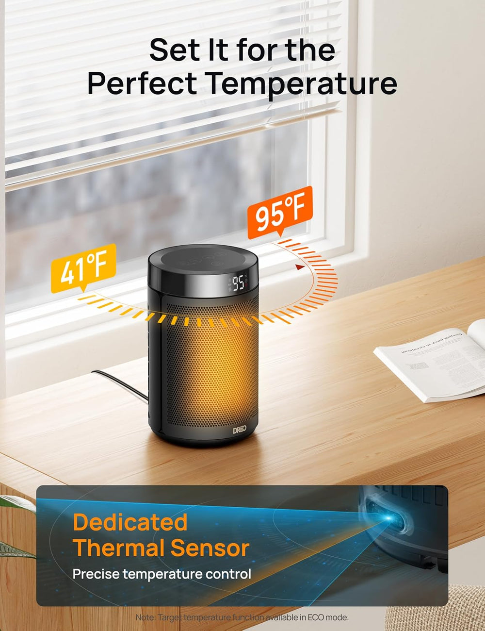 DREO Space Heater, Portable Electric Heaters for Indoor Use with Remote