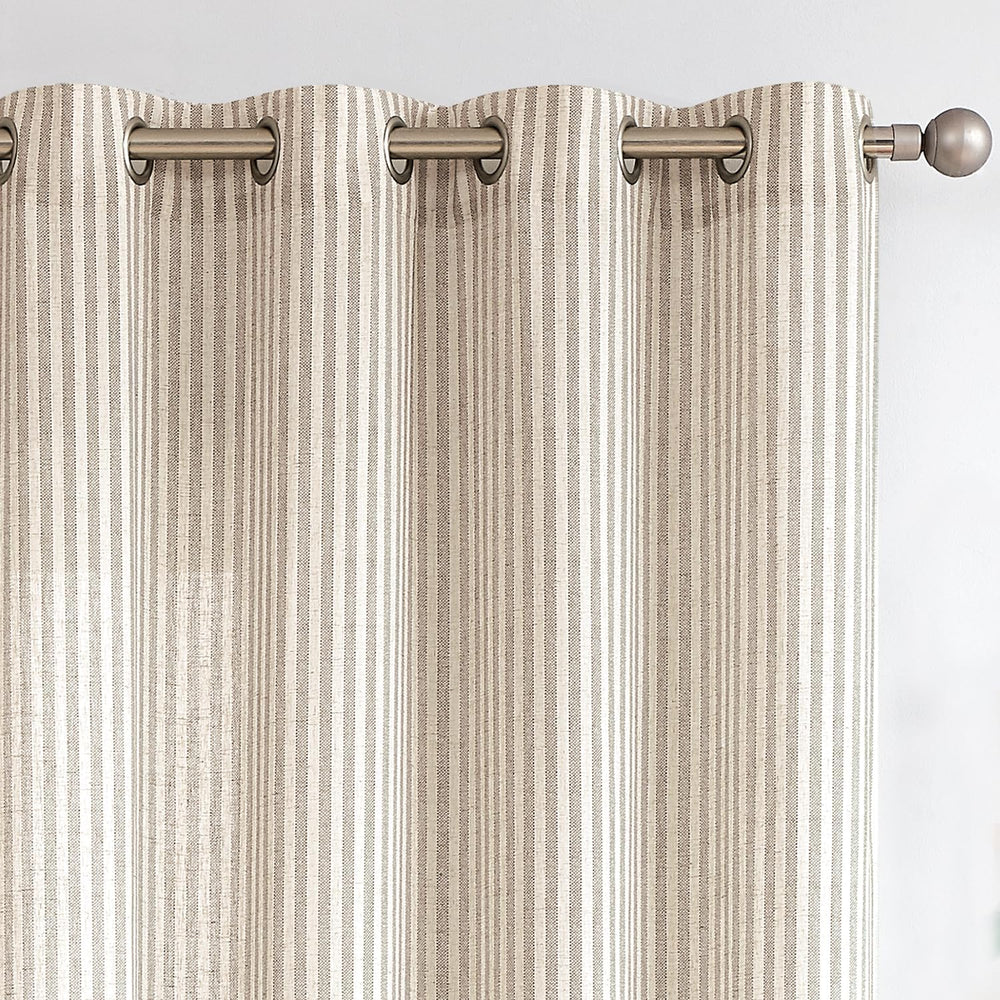 Vangao Linen Striped Curtains for Living Room Bedroom Farmhouse