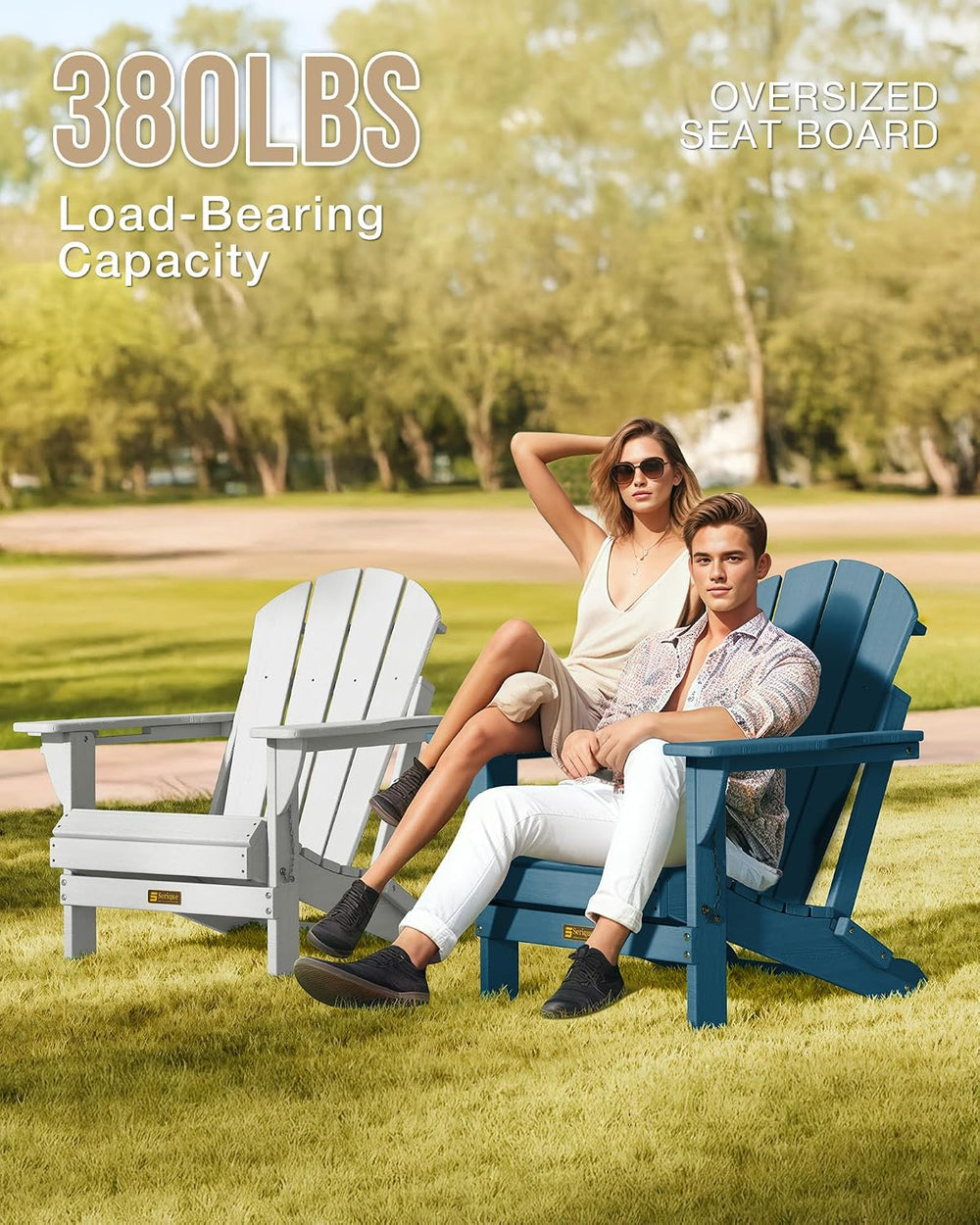 Folding Adirondack Chair Wood Texture, Patio Chairs Weather Resistant, Outdoo...