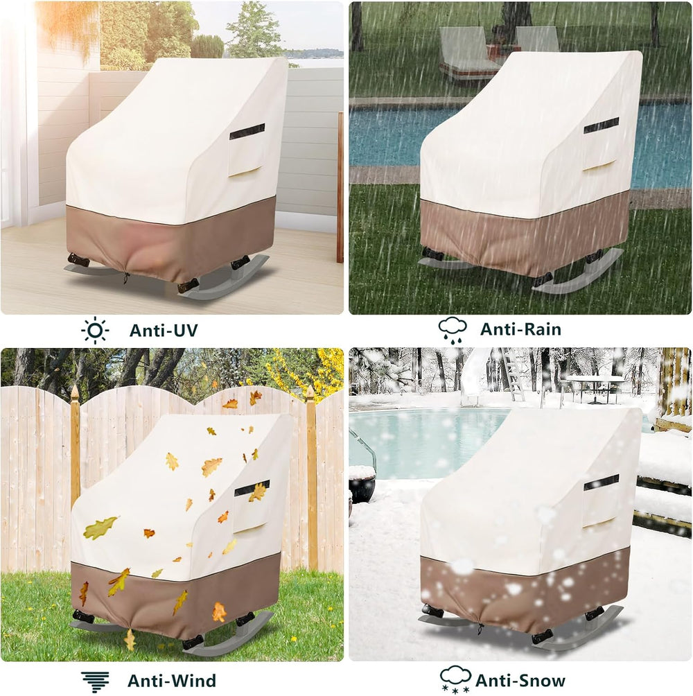 Outdoor Rocking Chair Cover 2 Pack,Heavy Duty Waterproof Patio Rocking Chairs...
