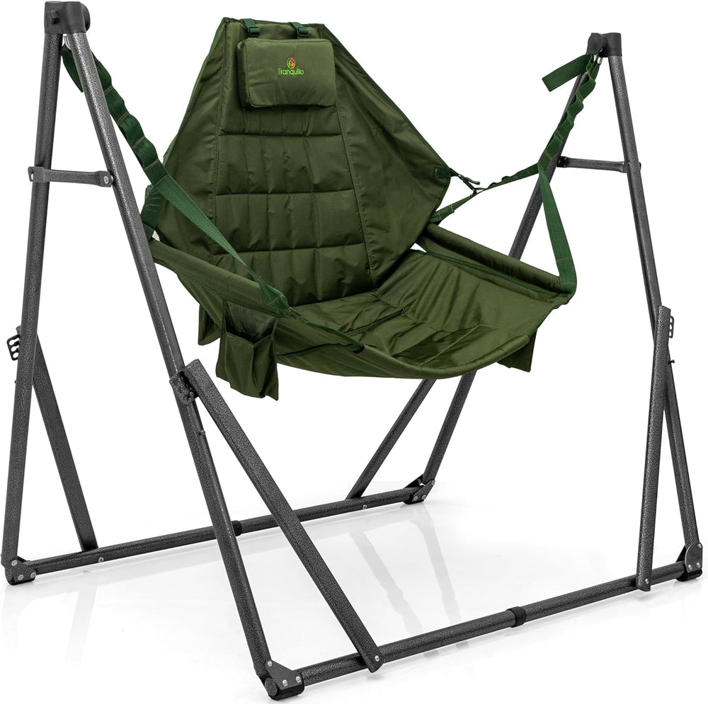 Tranquillo 2 in 1 Hammock and Swinging Chair with Collapsible Steel Stand &am...