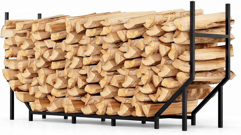 6 ft Firewood Rack Outdoor, Heavy Duty Metal Fire Wood Rack for 880LBS Capaci...