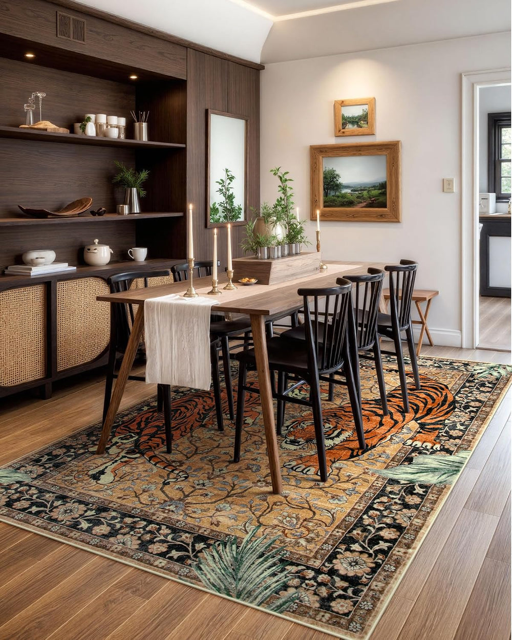 Moynesa Tiger 5x7 Area Rugs, Boho Washable Rugs for Living Room, Vintage Soft...
