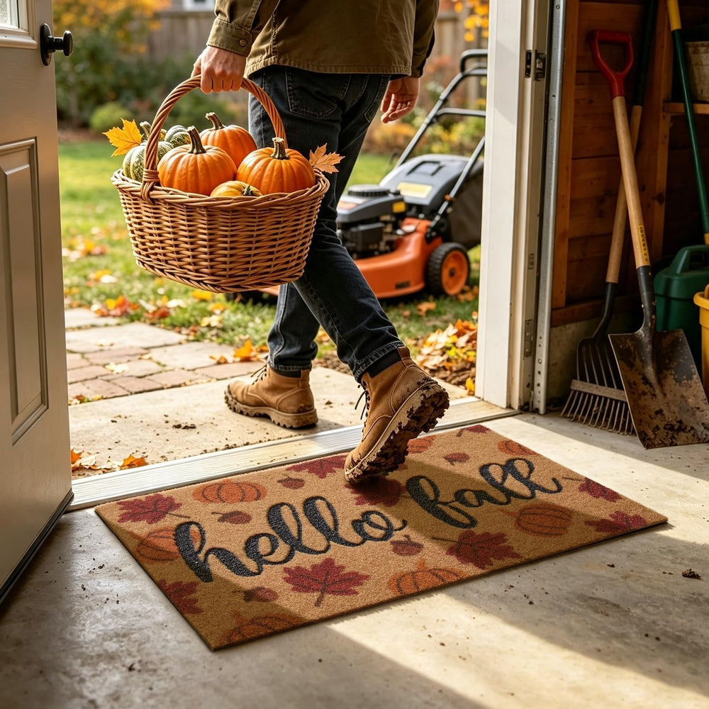 TYUU Fall Door Mat, Hello Fall Welcome Mat for Outdoor Entrance 24" x 36...