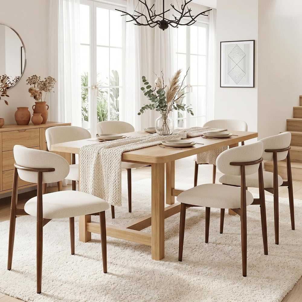 UVV Dining Chairs Set of 4, Metal Kitchen Chairs with Modern Fabric Upholster...