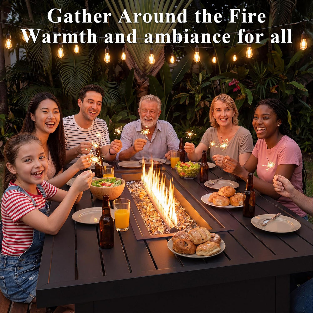 43" Propane Fire Pit Table, 55,000 BTU Outdoor Gas Fire Table with Lid, ...