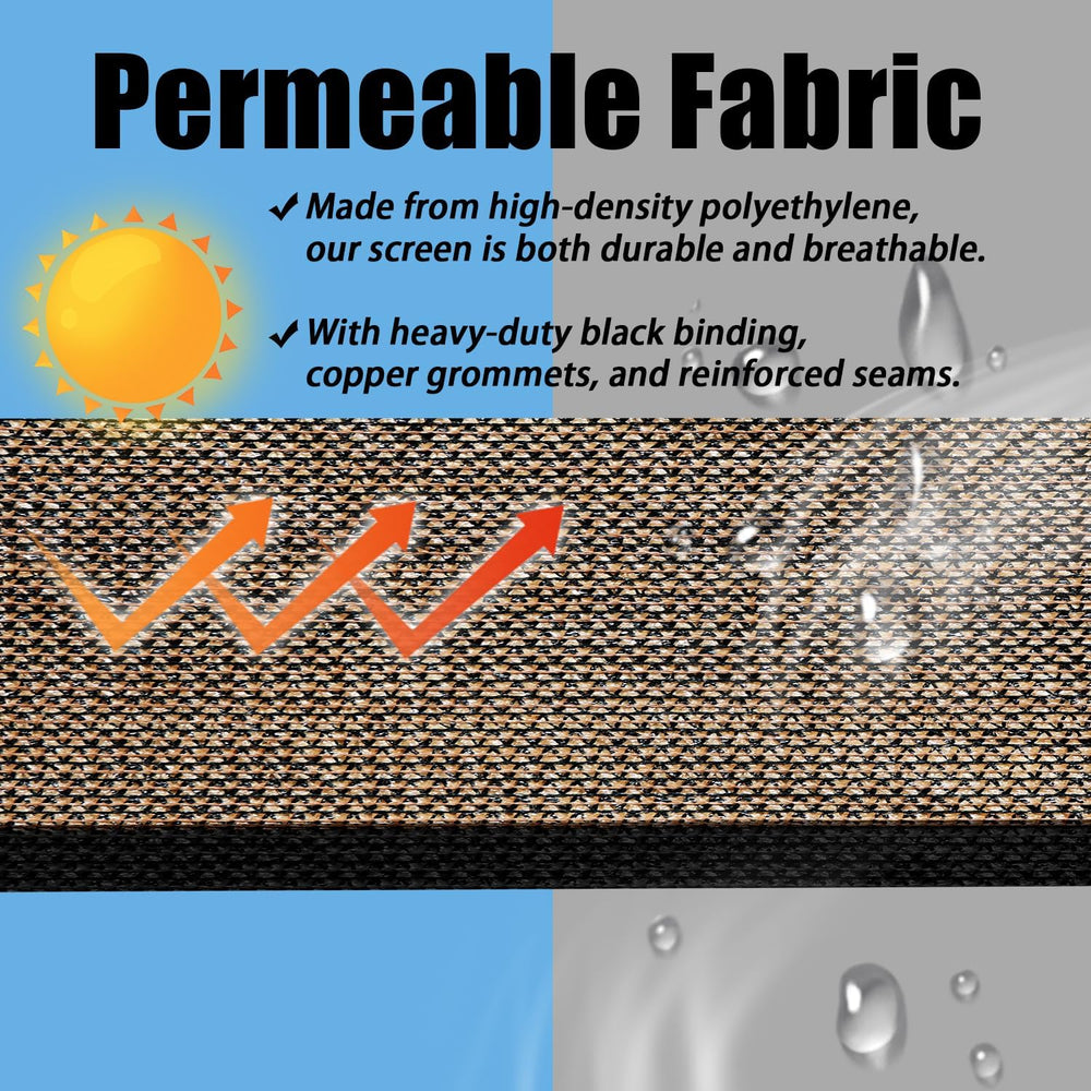 Brown 5FT X 50FT Outdoor Privacy Screen Fence & Mesh Shade Net Cover, Ide...
