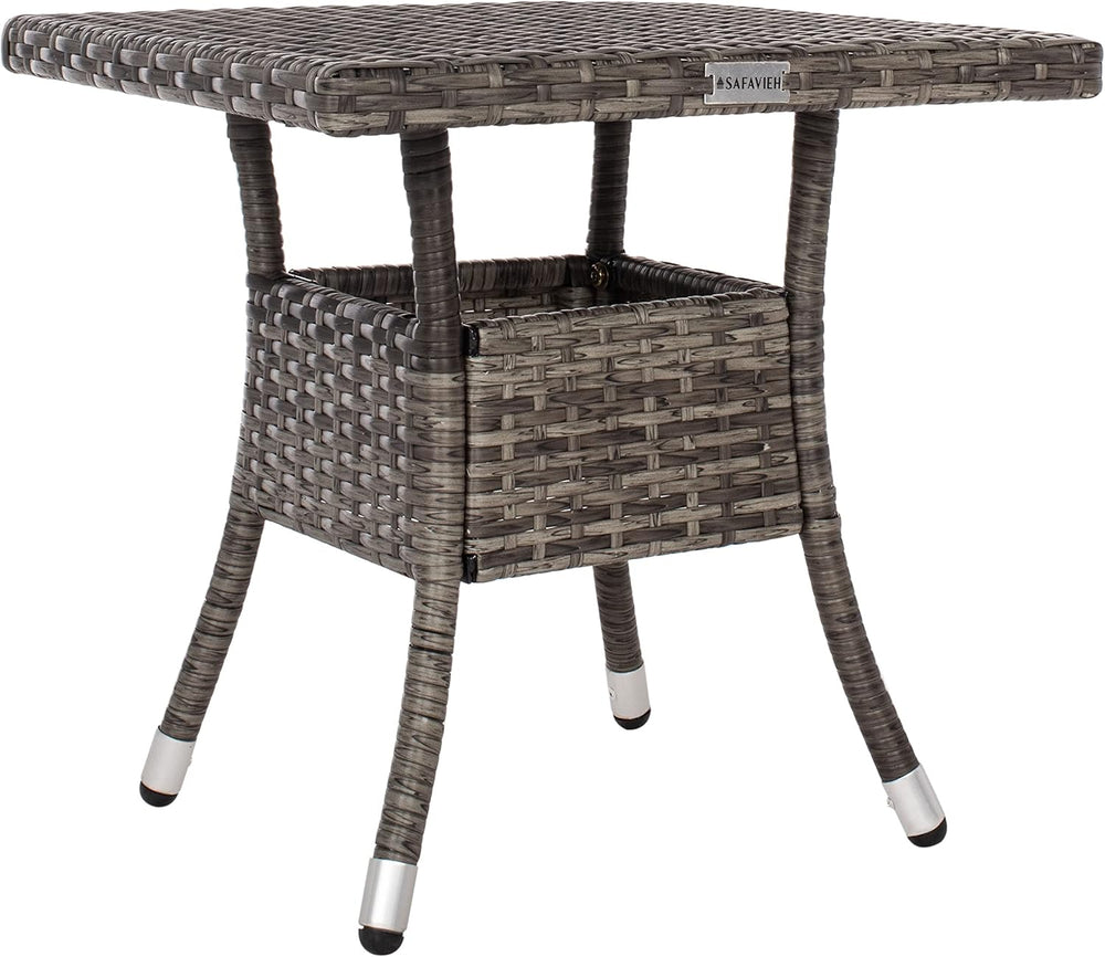 SAFAVIEH Outdoor - Edna 3-Piece Lounge Set - Grey Brown & White - Steel F...