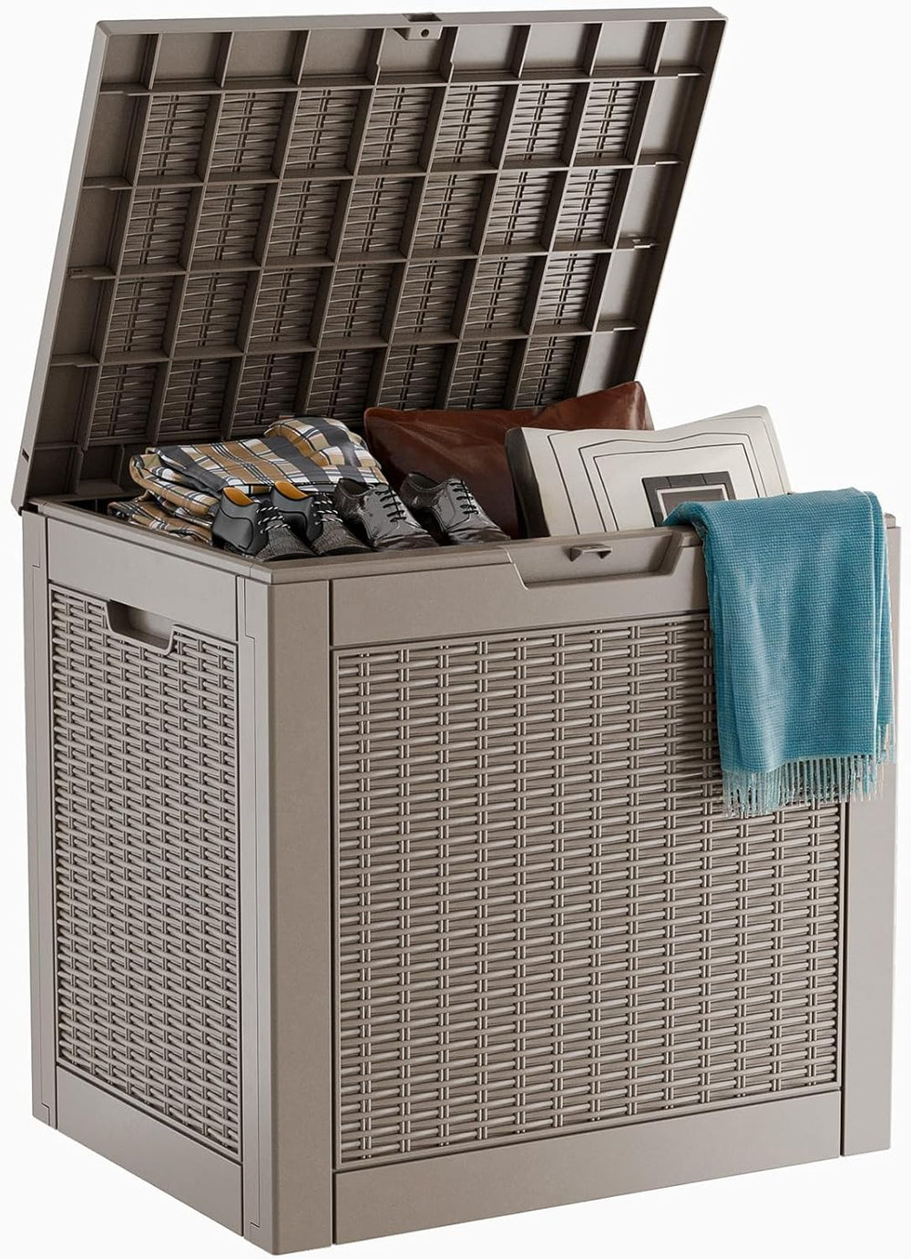 ROJIK Outdoor Storage Housing Deck Box - Waterproof Patio Furniture, Garden T...