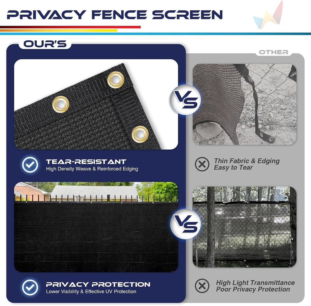Windscreen4less 6'x50' Privacy Fence Screen Heavy Duty Windscreen Fen...