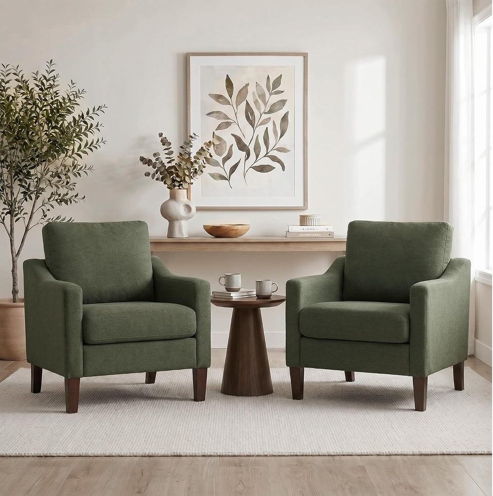 VKNOW Accent Chairs, Modern Upholstered Armchairs, Green