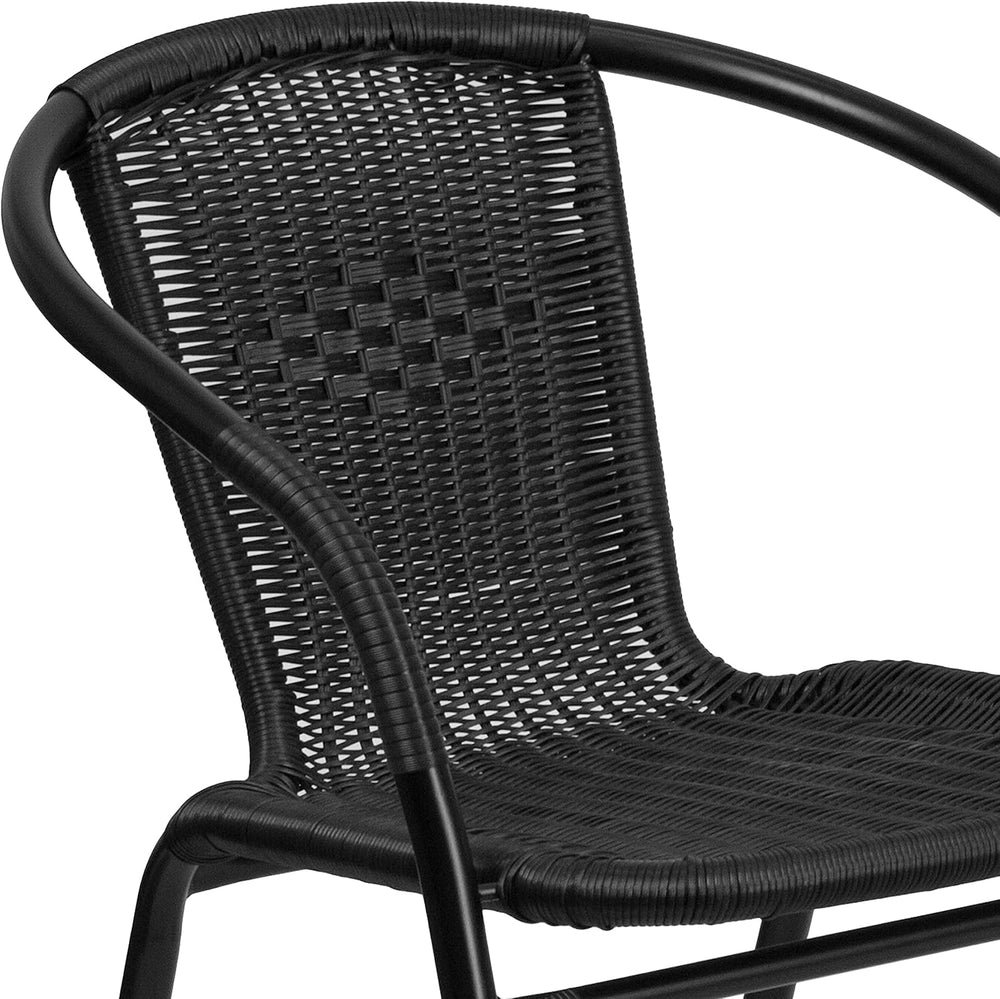 Flash Furniture Modern Rattan Indoor/Outdoor Restaurant Dining Chairs, Stacka...