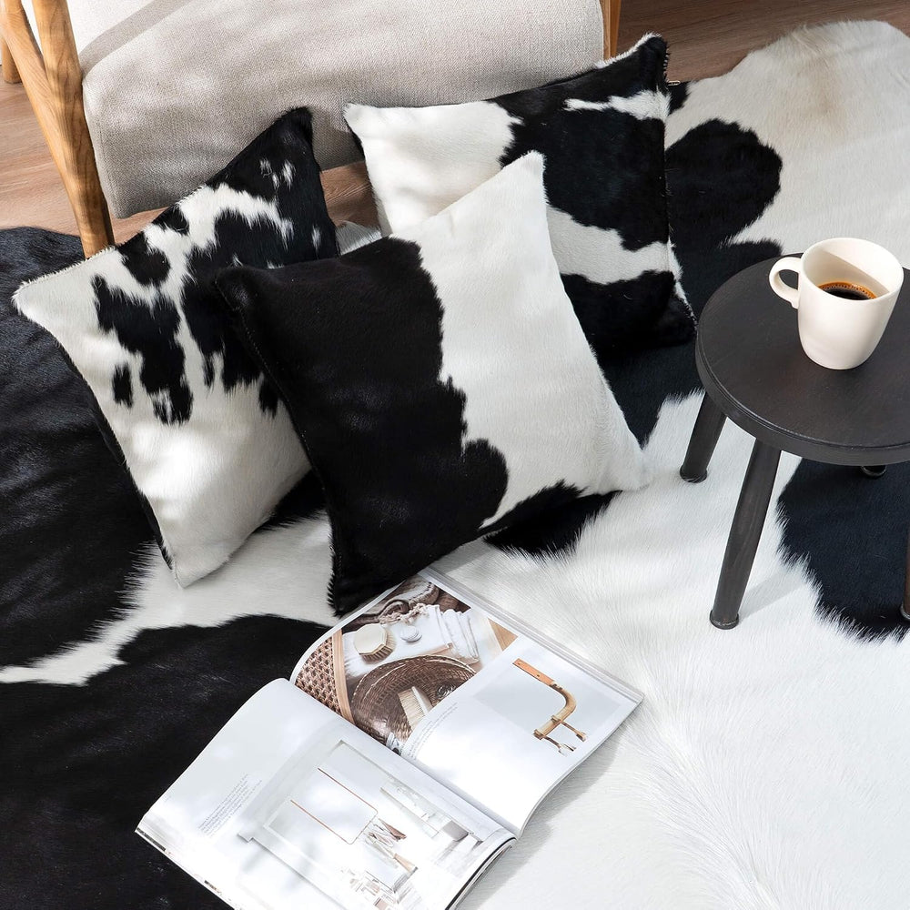 ecowhides 100% Genuine Brazilian Cowhide Pillow Cover – Luxury Leather Decora...