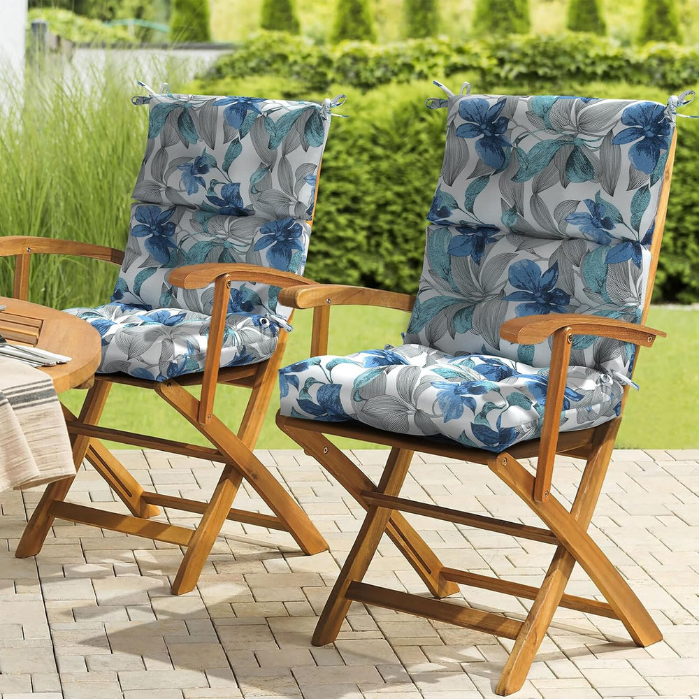 LVTXIII Outdoor Tufted High Back Cushions Set of 2 Patio Seasonal Replacement...