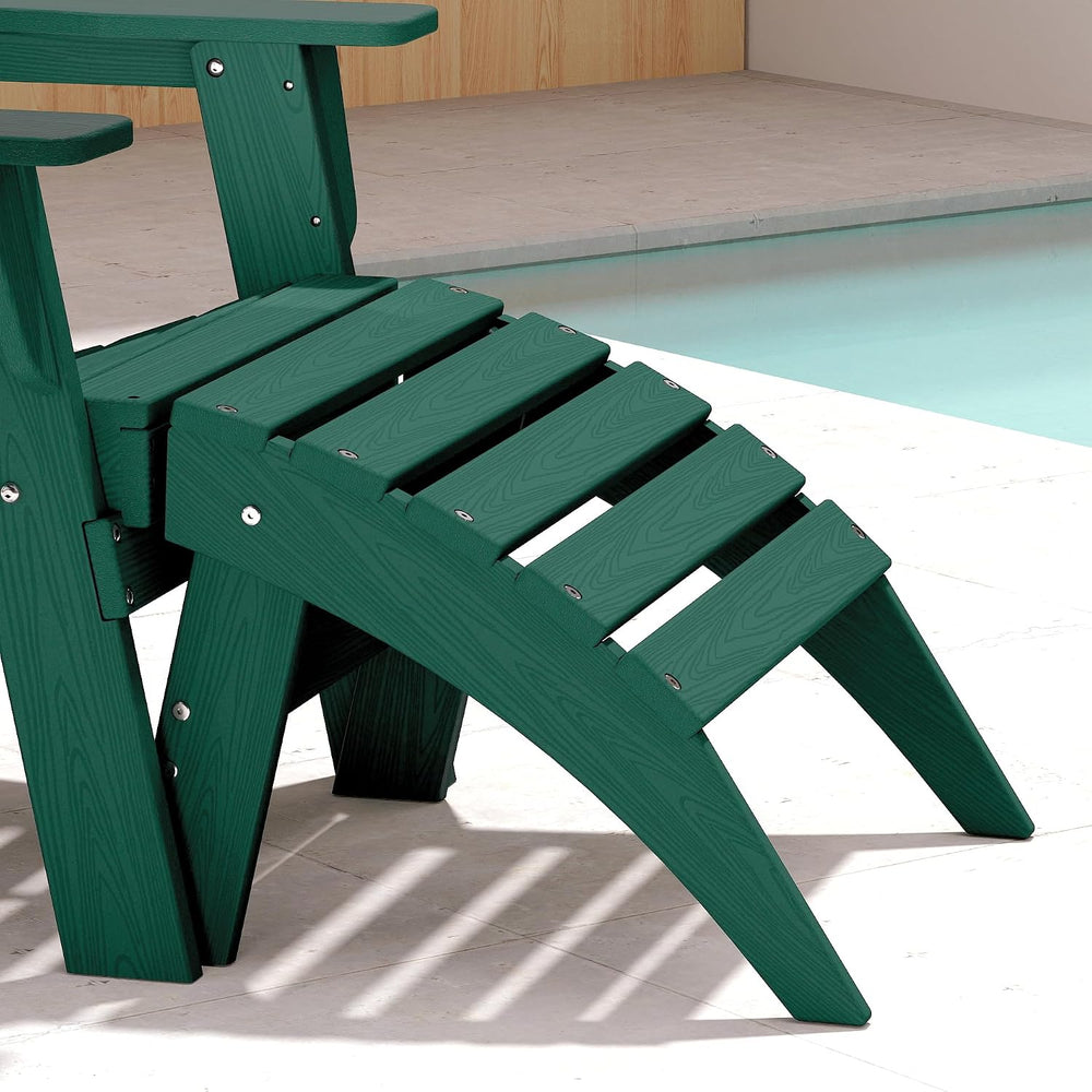 Plawdlik Folding Ottoman for Adirondack Chair–HDPE All-Weather Footrest for O...