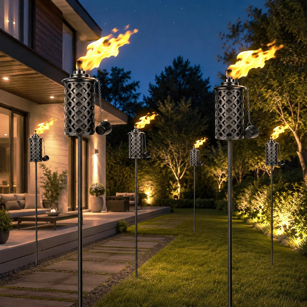 4 Pack Garden Torch, 16oz Outdoor Citronella Torches, 58-Inch Upgraded Citron...