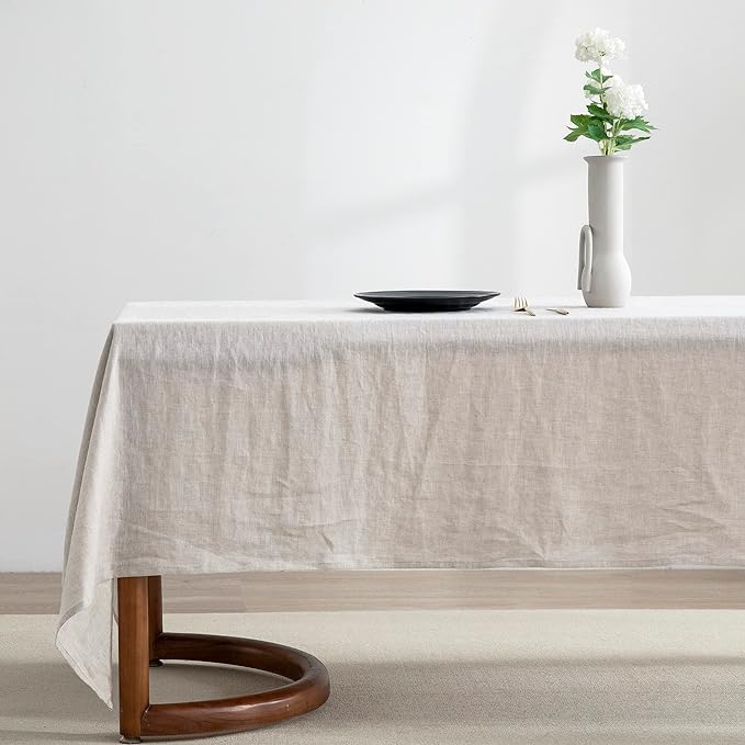 EVERLY100% Pure Linen Rectangle Tablecloths132Lx60WInch for Dining,Buffet Par...