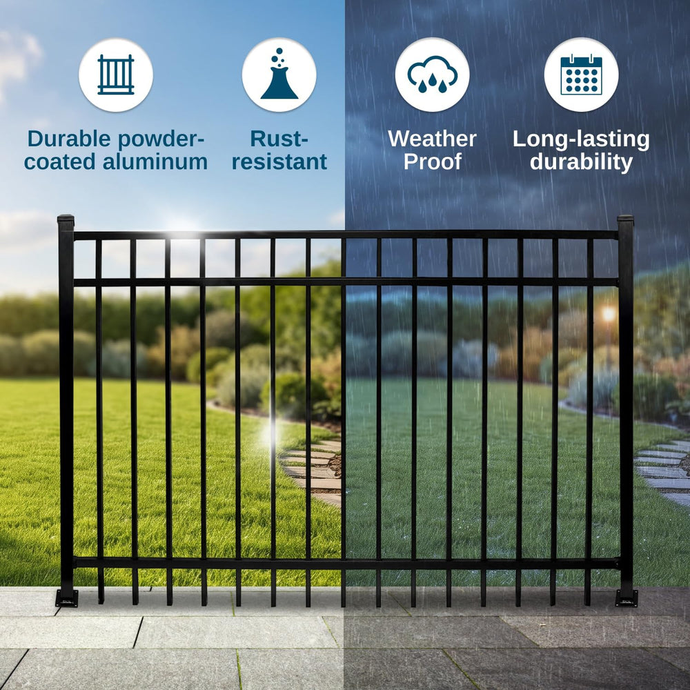 Weatherables Livingston Aluminum Fence Kit – DIY Kit for Backyard and Garden ...
