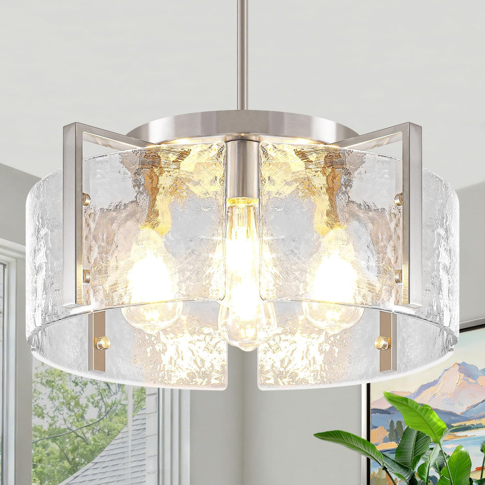 Modern Brushed Nickel Dining Room Light Fixture 4 Lights Chandeliers