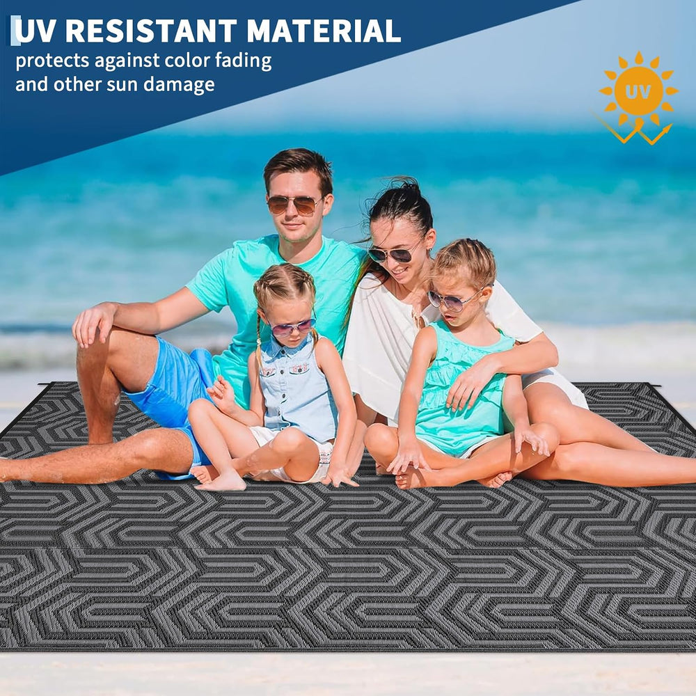 Garvee Outdoor Rug 9x12 ft Waterproof Reversible Patio Mat