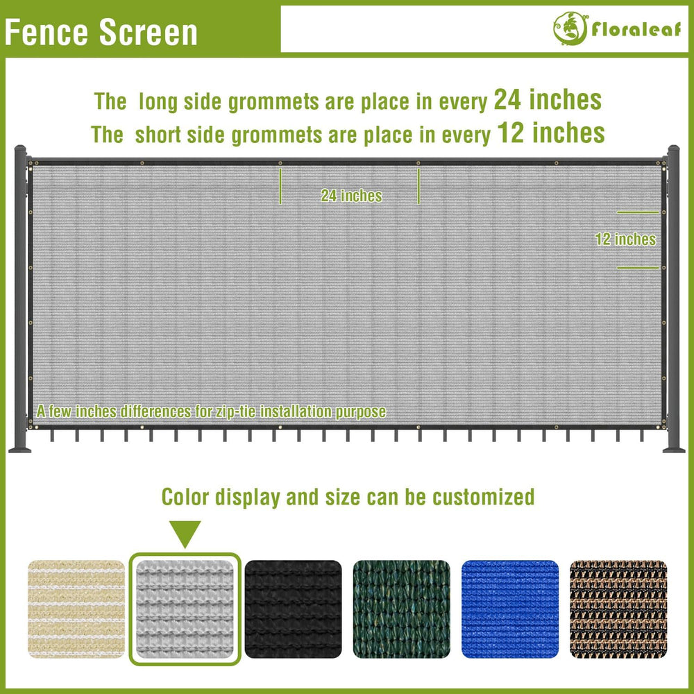 6'×50' Privacy Screen Fence Windscreen Mesh Shade Net Cover Heavy Dut...