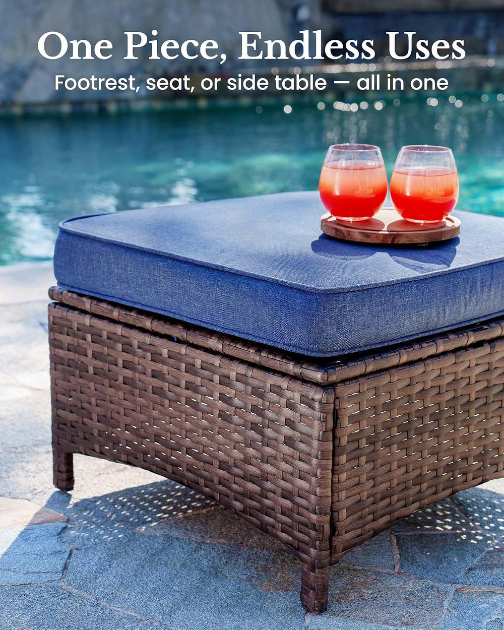 HILLGA 7-Piece Luxury Patio Furniture Set with 6" Thick Cushions, Weathe...