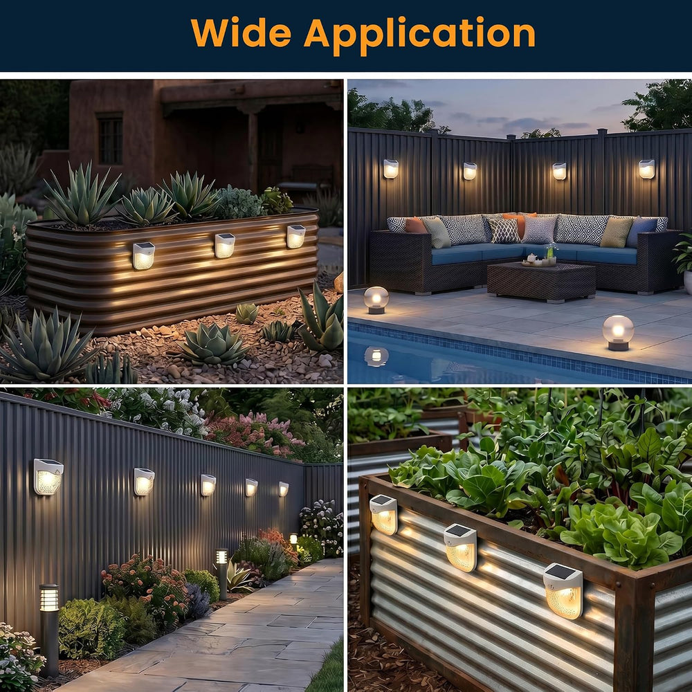 Solar Outdoor Garden Lights, Waterproof LED Deck Lighting 3000K, Gray