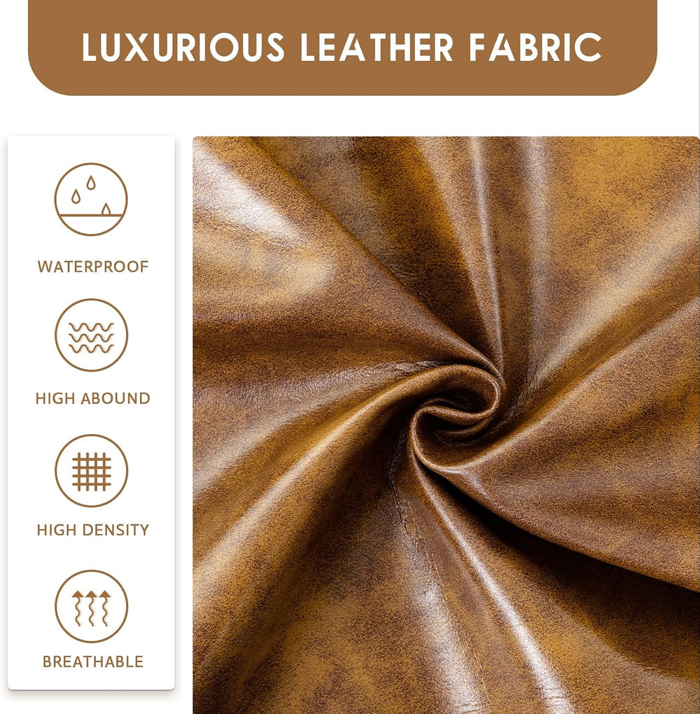 Furniliving 44 Inch Tufted Leather Bench, Leather Footrest Stool Bedroom Benc...