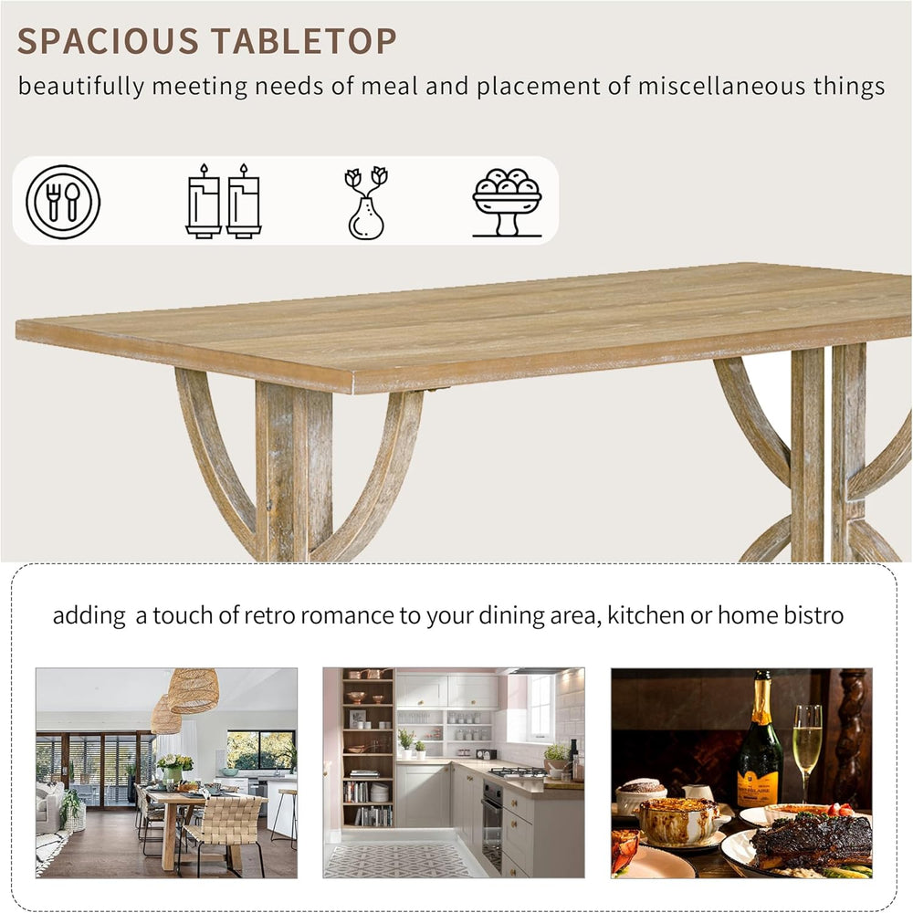 Merax 6-Piece Solid Wood Dining Table Set for 6, Wood Rectangular Kitchen Tab...