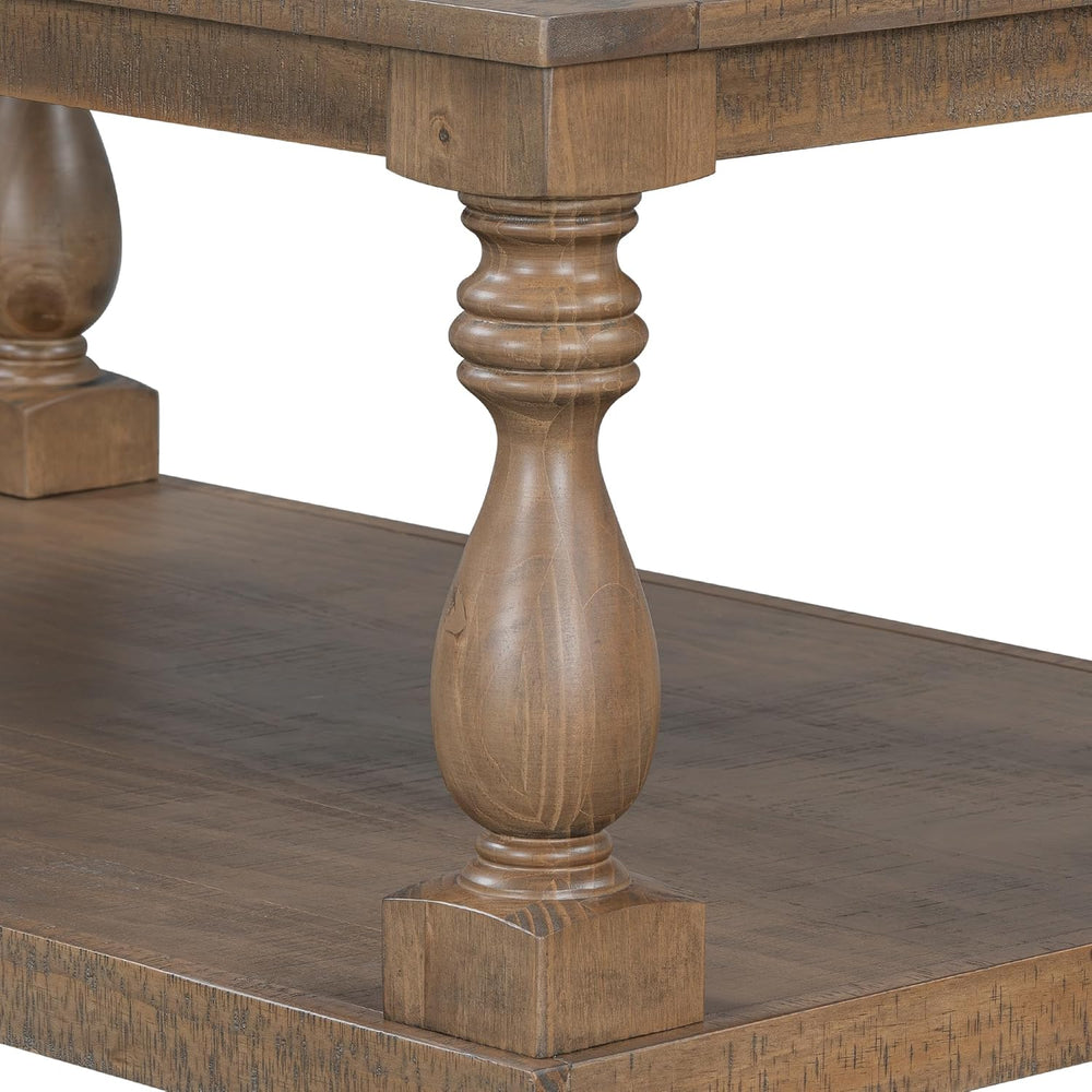 P PURLOVE Solid Wood Coffee Table, Modern Farmhouse Coffee Table/Center Table...