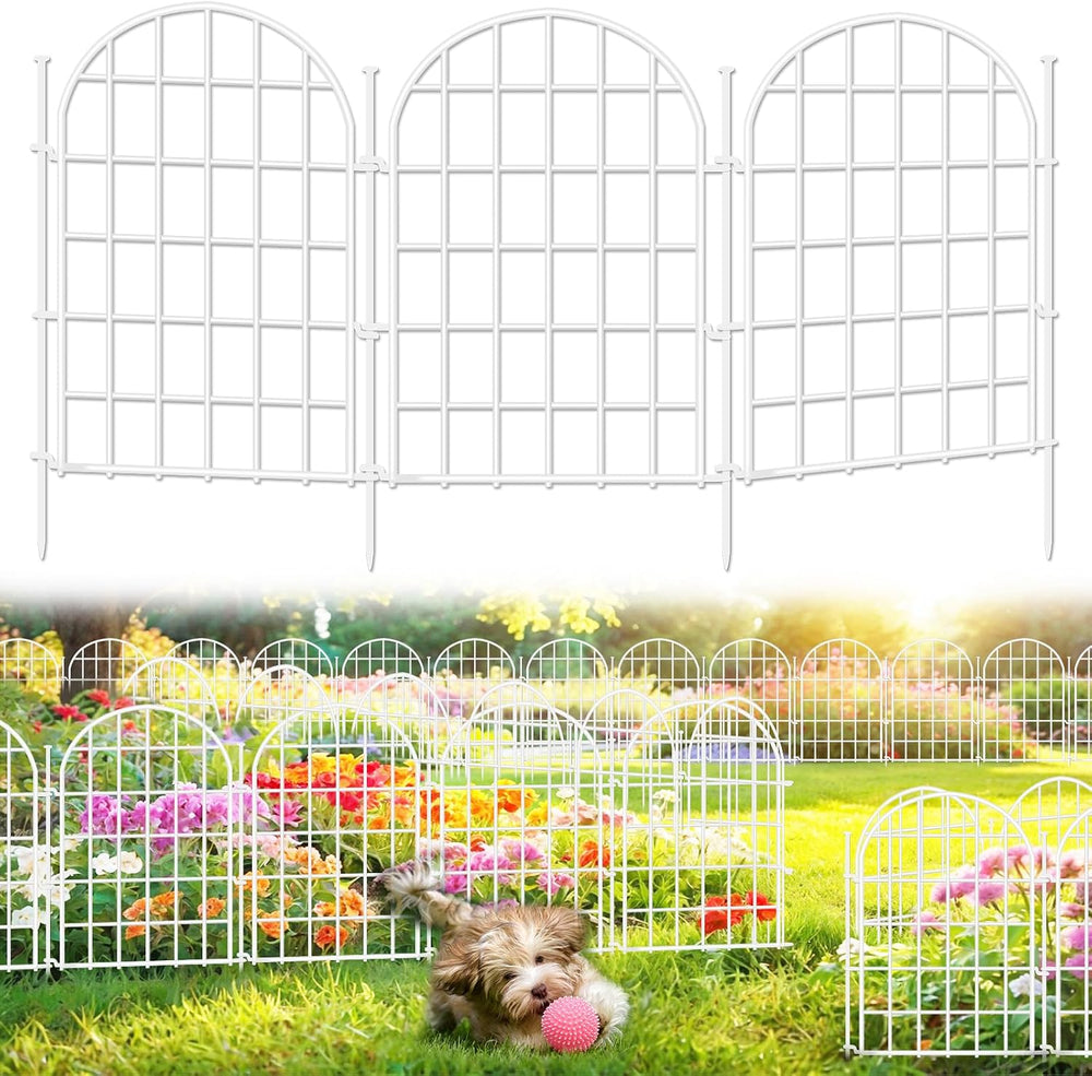 32.5ft(L) x 22in(H) Panels Garden Fence, 30 Panels Arched No Dig Fence, Decor...