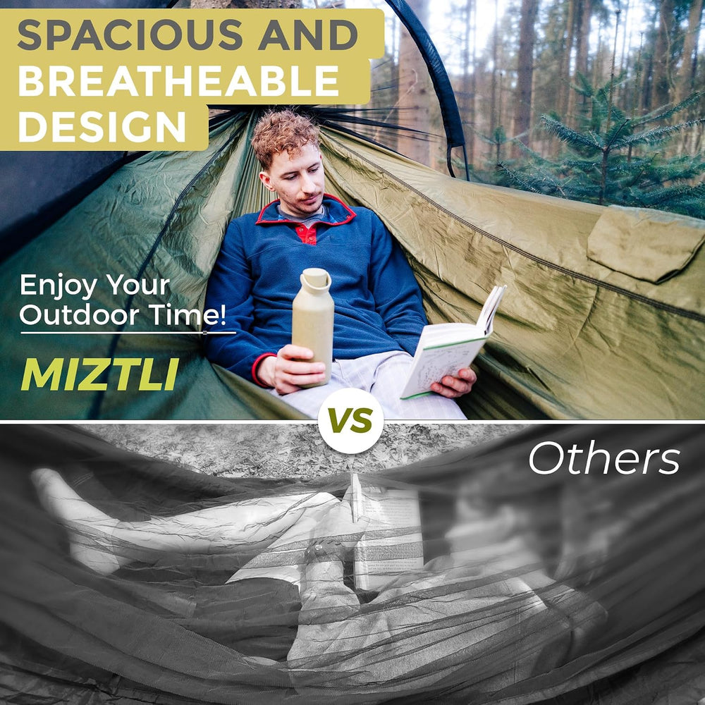 Miztli Camping Hammock Portable Tent-Like Hammock with Net 1/2 Person