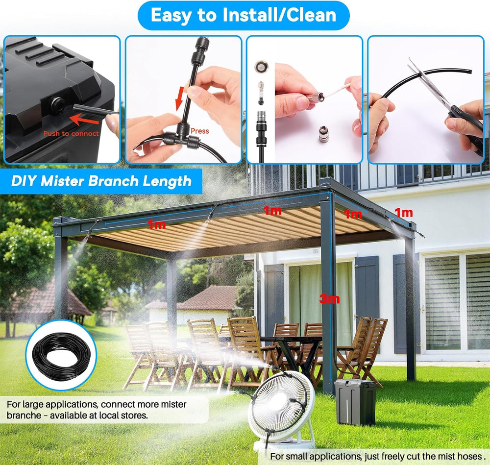 Ausic Portable Misting System, Outdoor Water Misters for Outside Patio Umbrel...