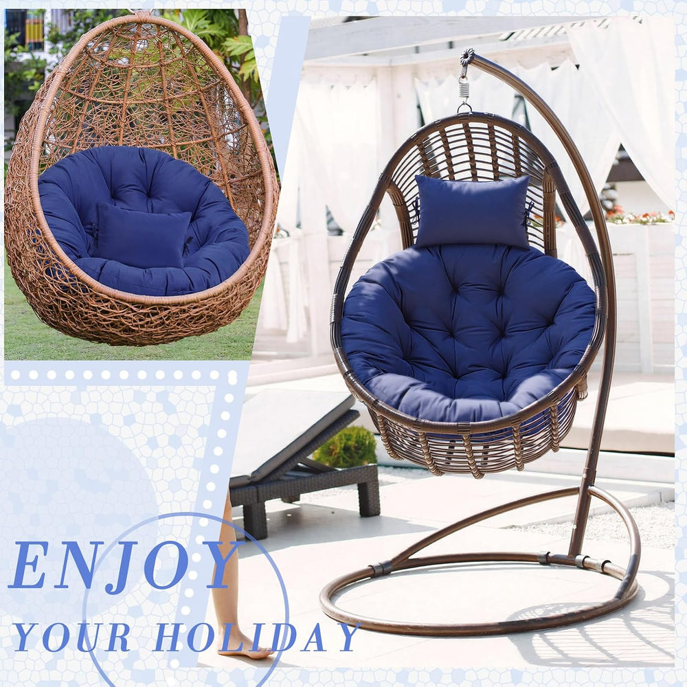 Tudomro Navy Blue Egg Chair Cushion Hanging Basket Chair Replacement 45x45 Ha...