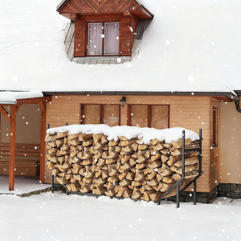 6 ft Firewood Rack Outdoor, Heavy Duty Metal Fire Wood Rack for 880LBS Capaci...