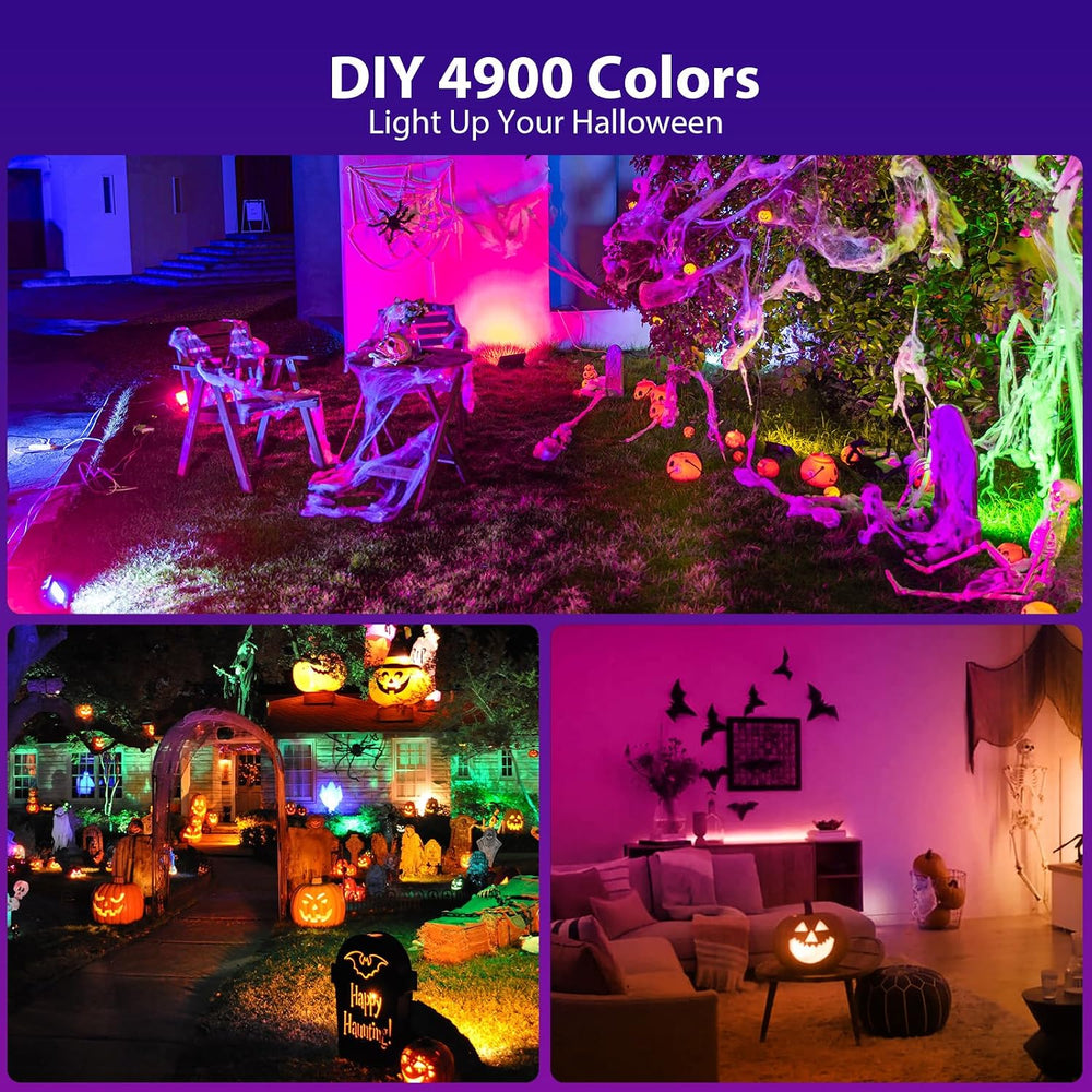 Olafus 30W RGB LED Flood Light Outdoor, Halloween Flood Lights with Remote
