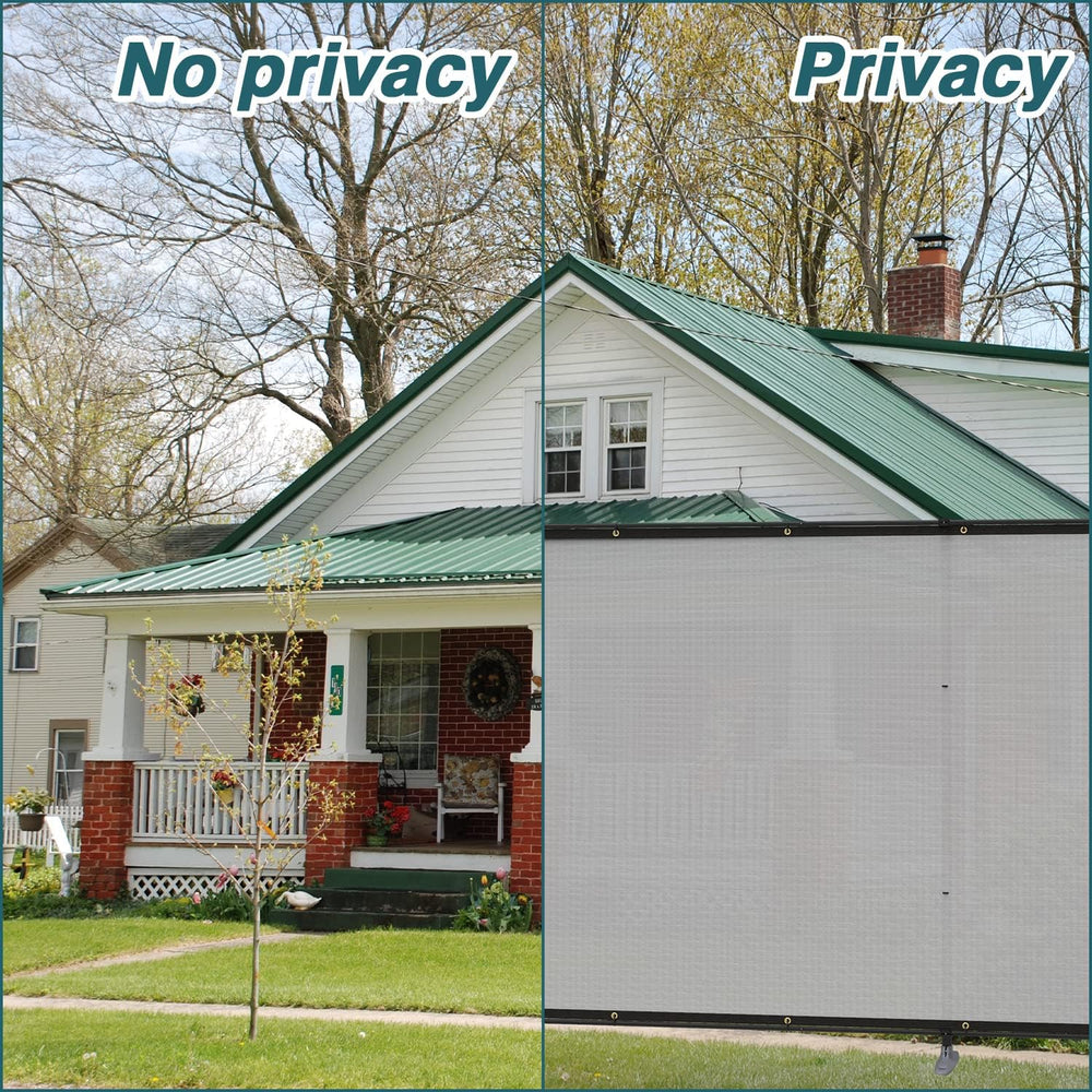 ECOOPTS Privacy Fence Set with Poles and Rails Ground Spikes Fence Kit for Ya...